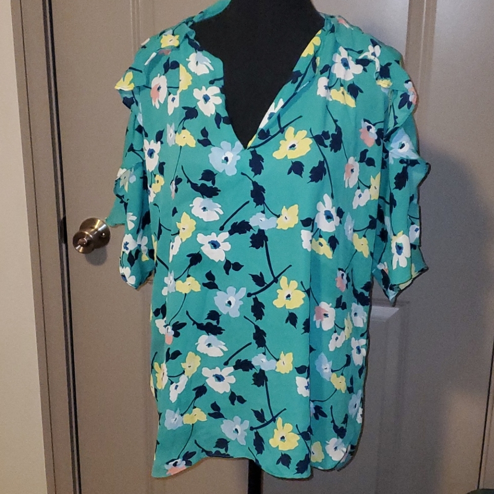 Banana republic ruffled blouse